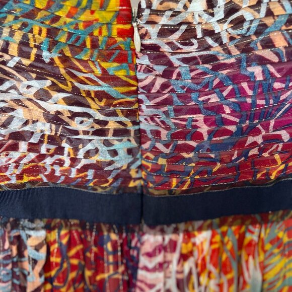 BCBGMaxAzria Inga One-Shoulder Halter Silk Maxi Dress in Begonia Multi Size 8 - Picture 11 of 16